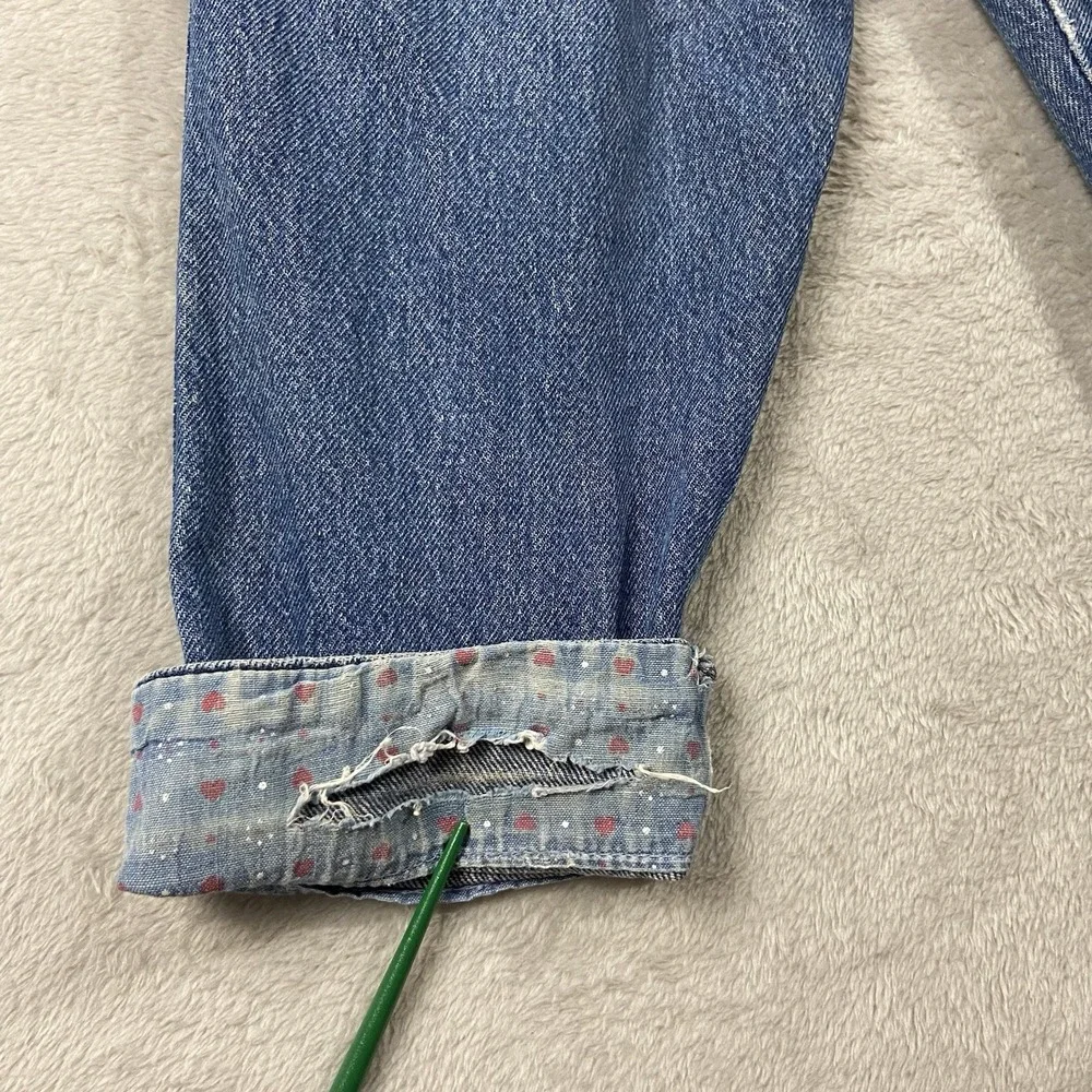 VTG Oshkosh B'gosh Vestbak Blue Denim Overalls Girl's 3T Hearts Farmcore Play